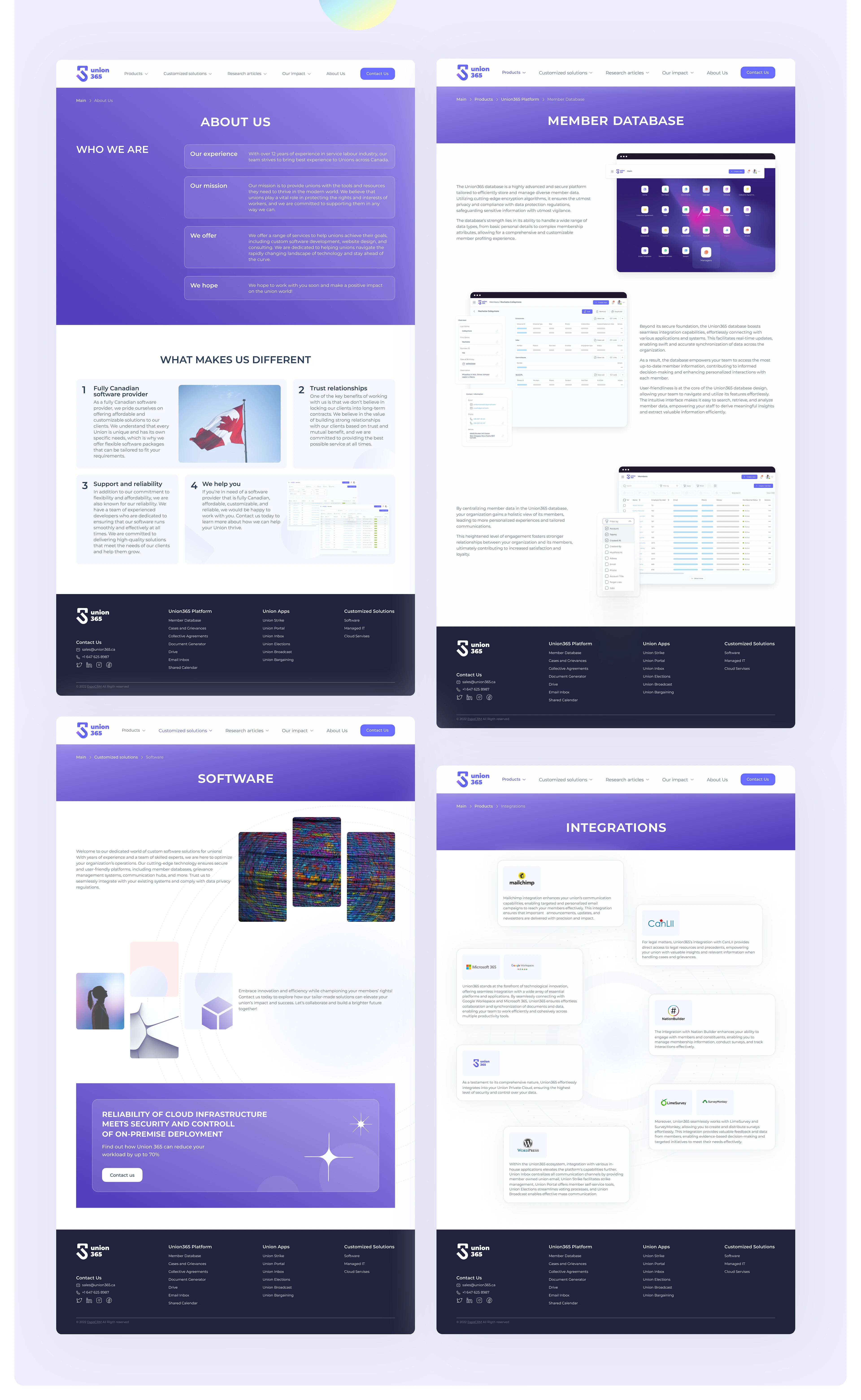 unions crm system ux-ui design