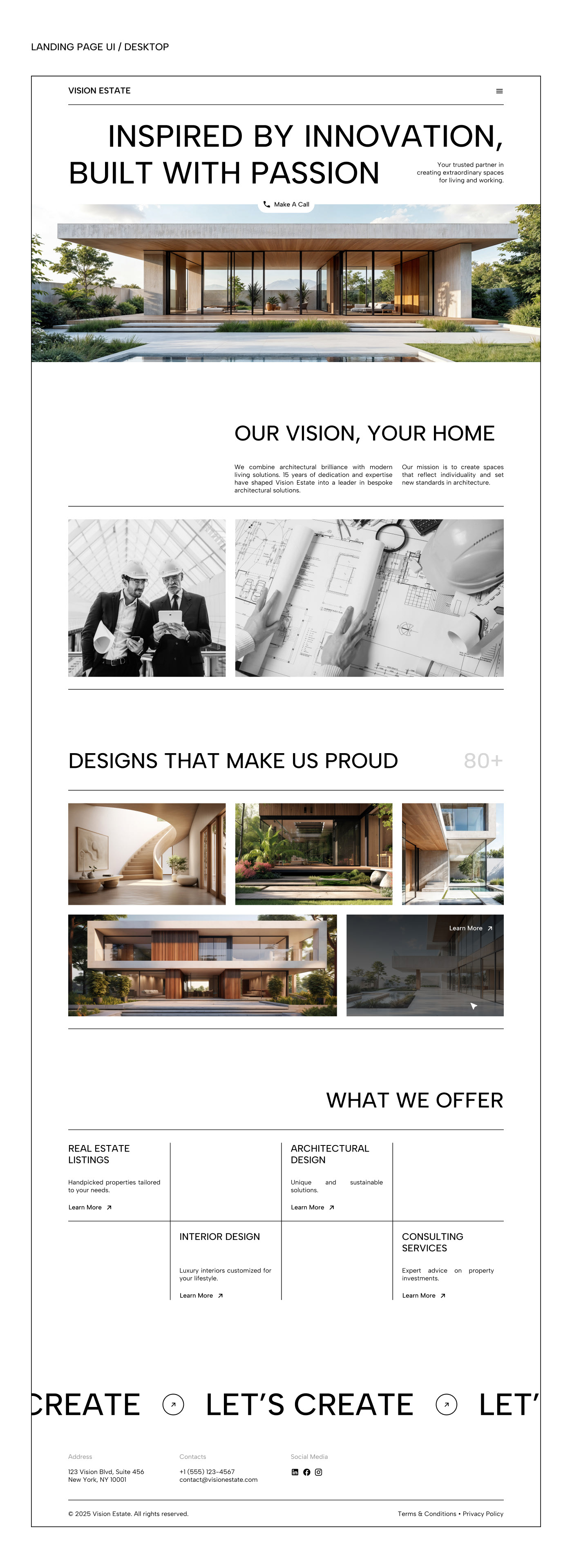 visionestate architectural company ux-ui design